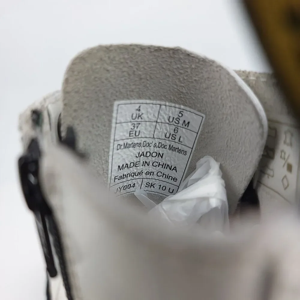 Dr. Martens Jadon Platform White Patent Leather Combat Boots Womens 6 90s Grunge